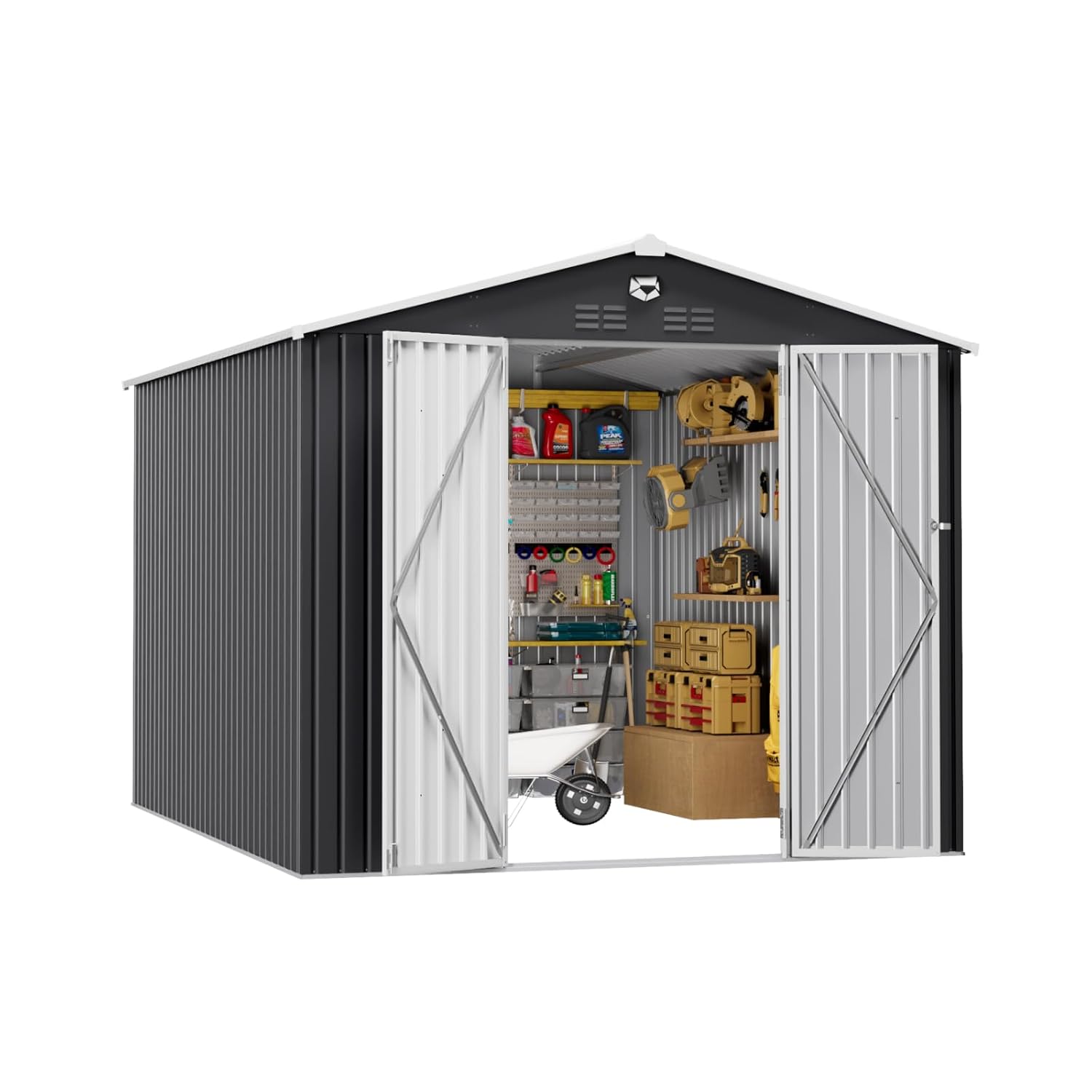 Gardening Tools - 10x12 FT Metal Outdoor Storage Shed