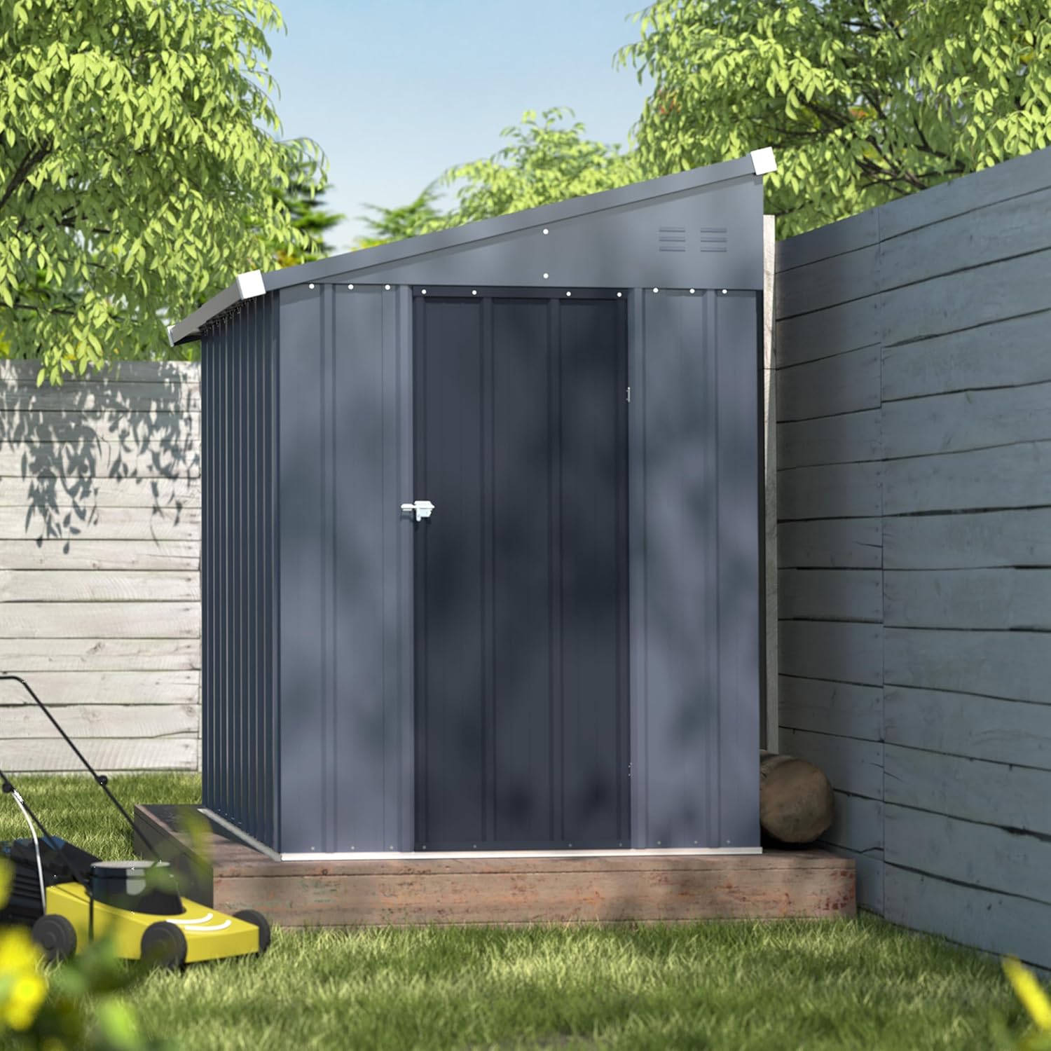 Gardening Tools - 4x6FT Metal Outdoor Storage Shed Tool