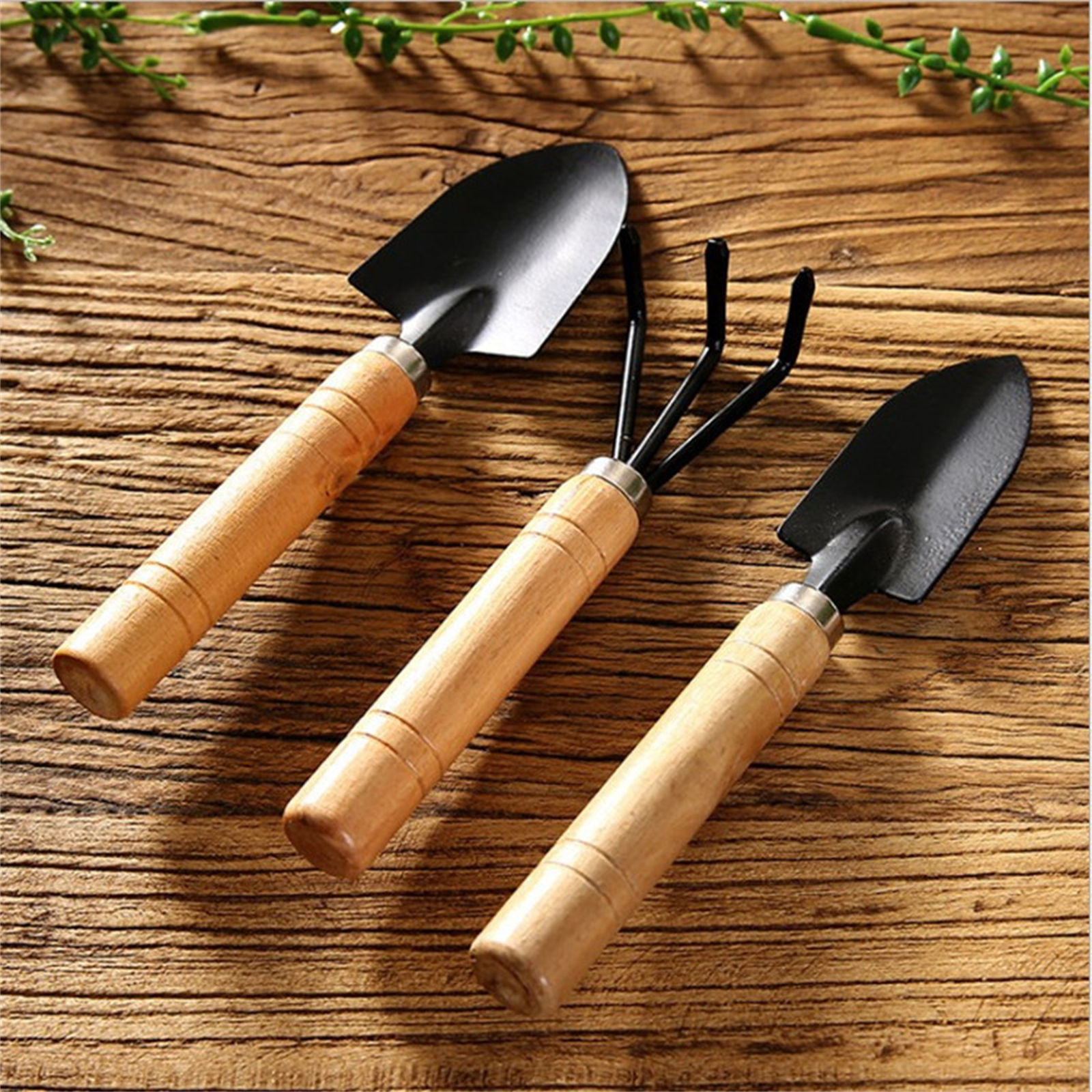 Gardening Tools Gift Ideas - 3-Piece Mini Garden Tools Set, Wooden