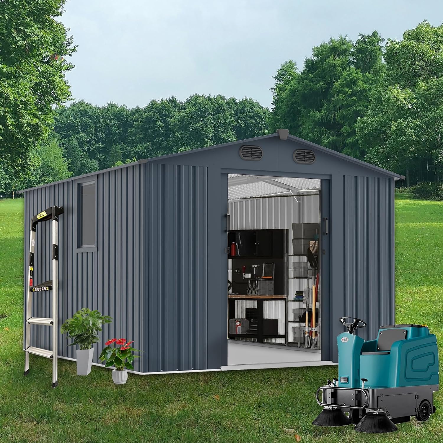 Gardening Tools - Outdoor Storage Shed 8x10 FT with