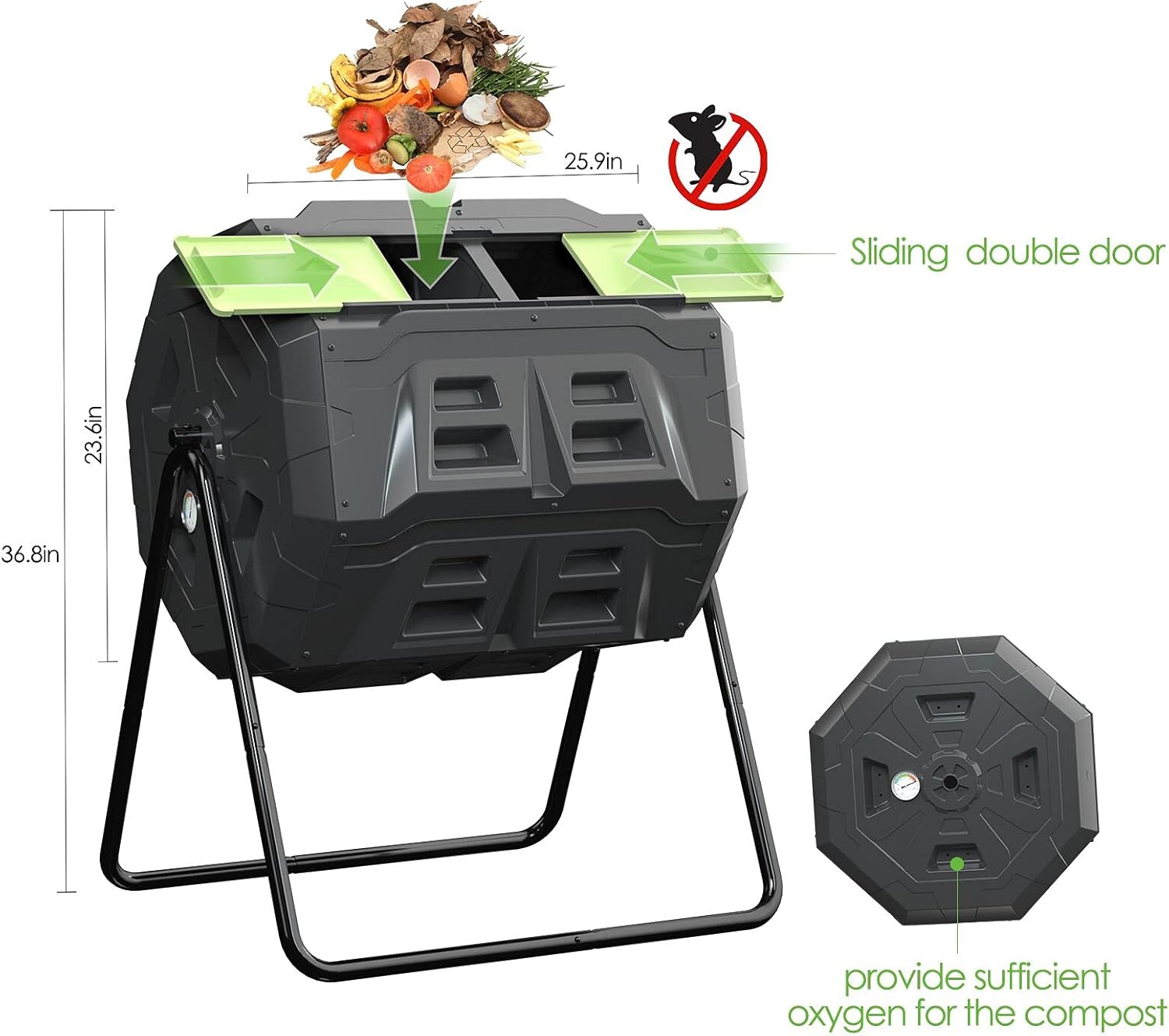 Large Compost Tumbler Bin for  - đánh giá và giá Compost Bin