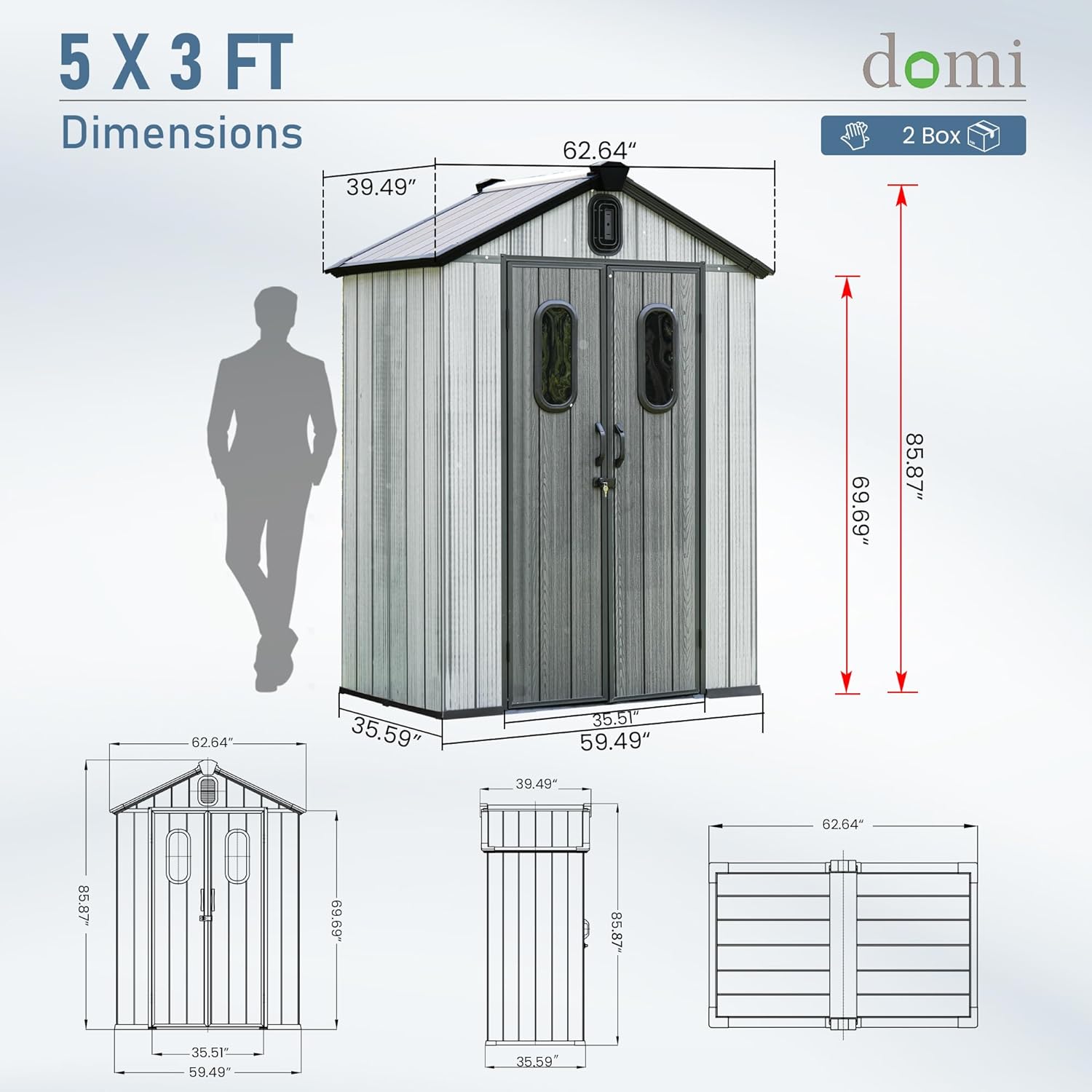 5x3 FT Resin Storage Shed All  - đánh giá và giá Gardening Tools
