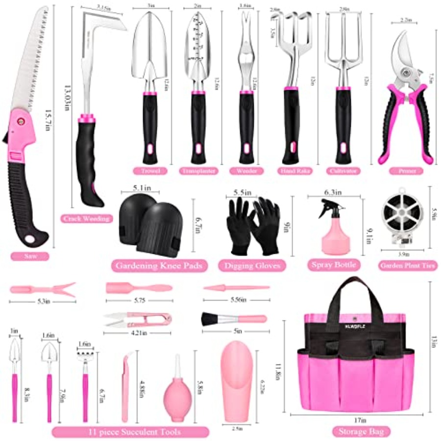 Pink Garden Tool Set for Women - đánh giá và giá Gardening Tools Pink