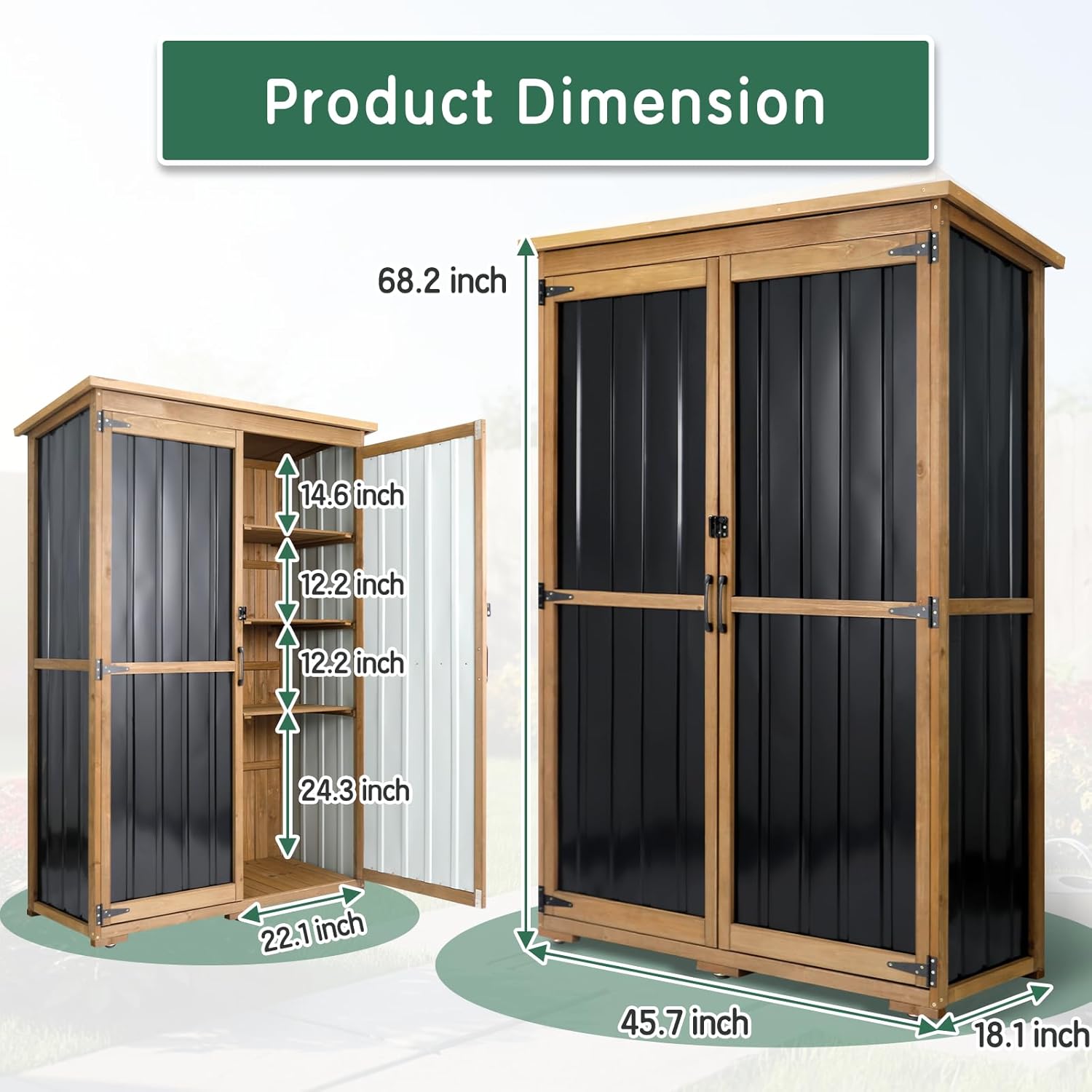 Wood Metal Outdoor Storage She - đánh giá và giá Gardening Tools