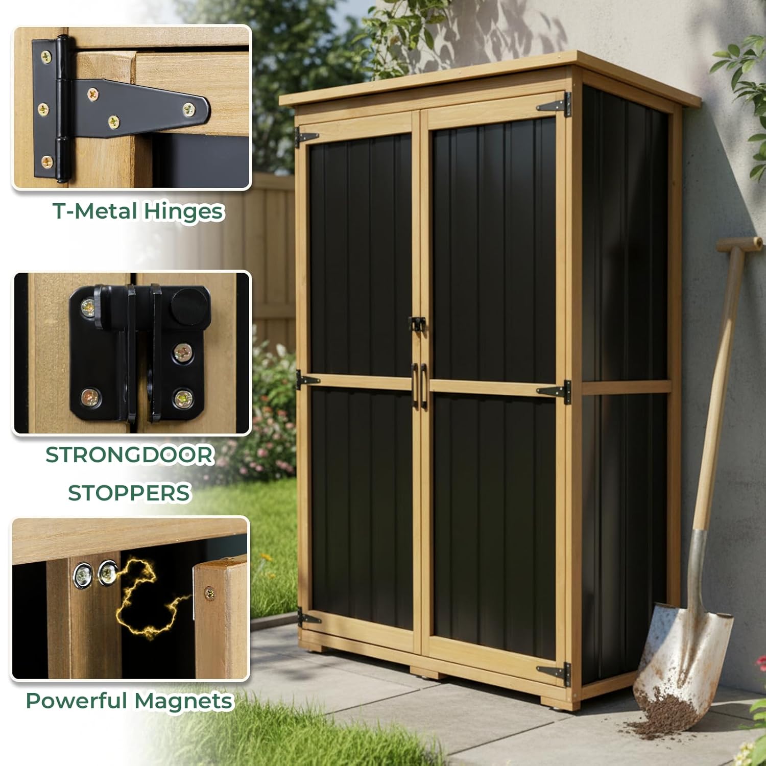 Wood Metal Outdoor Storage She - đánh giá và giá Gardening Tools