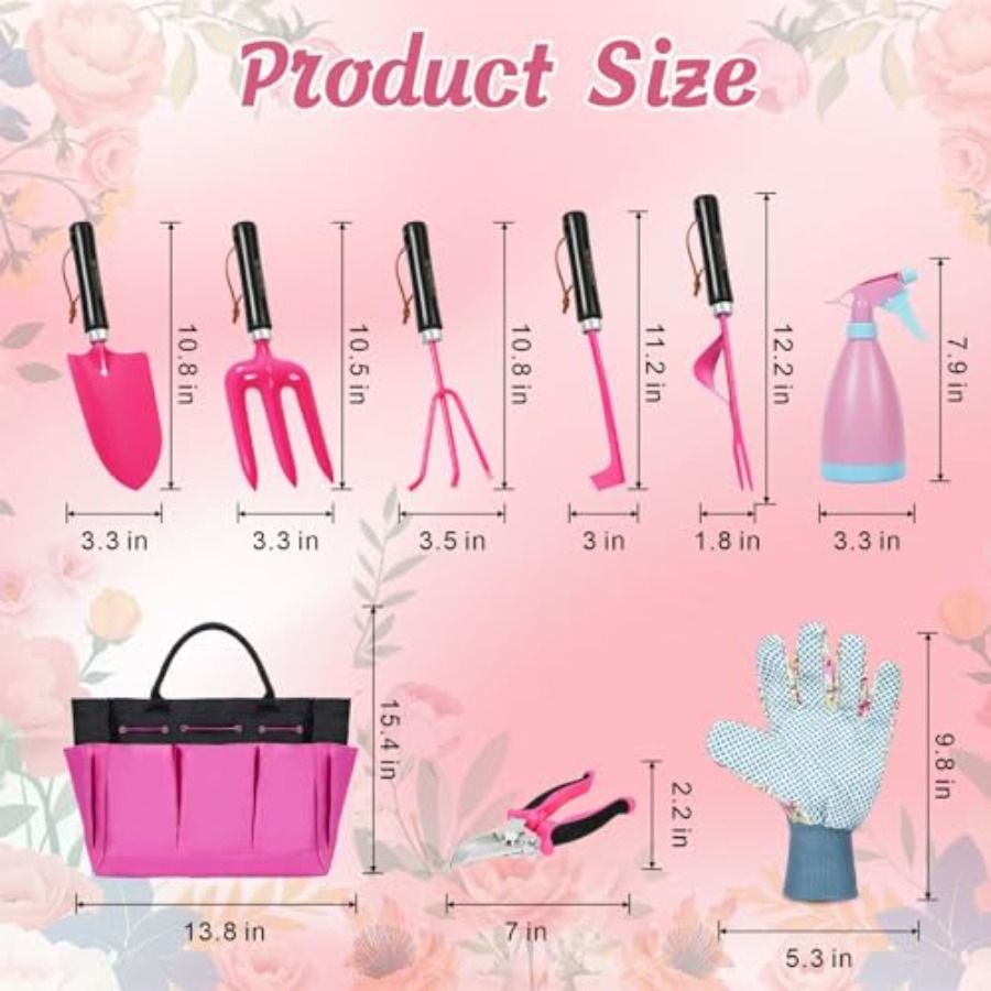 9Piece Heavy Duty Gardening Ha - đánh giá và giá Gardening Tools Pink