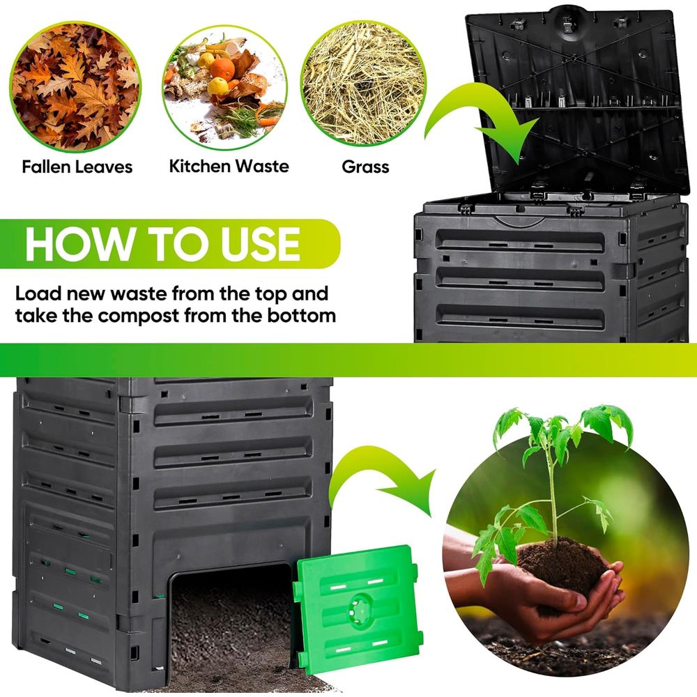 120 Gallon 450L Black Compost  - đánh giá và giá Compost Bin