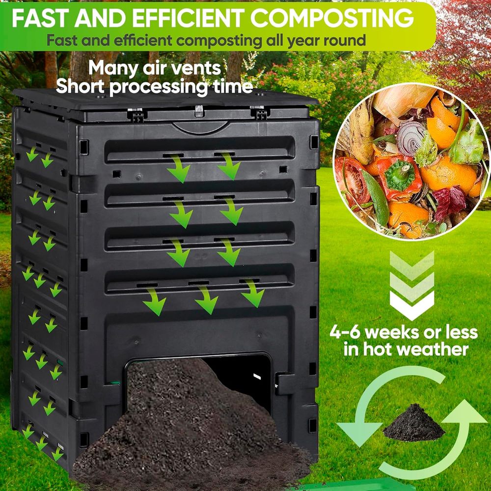 120 Gallon 450L Black Compost  - đánh giá và giá Compost Bin