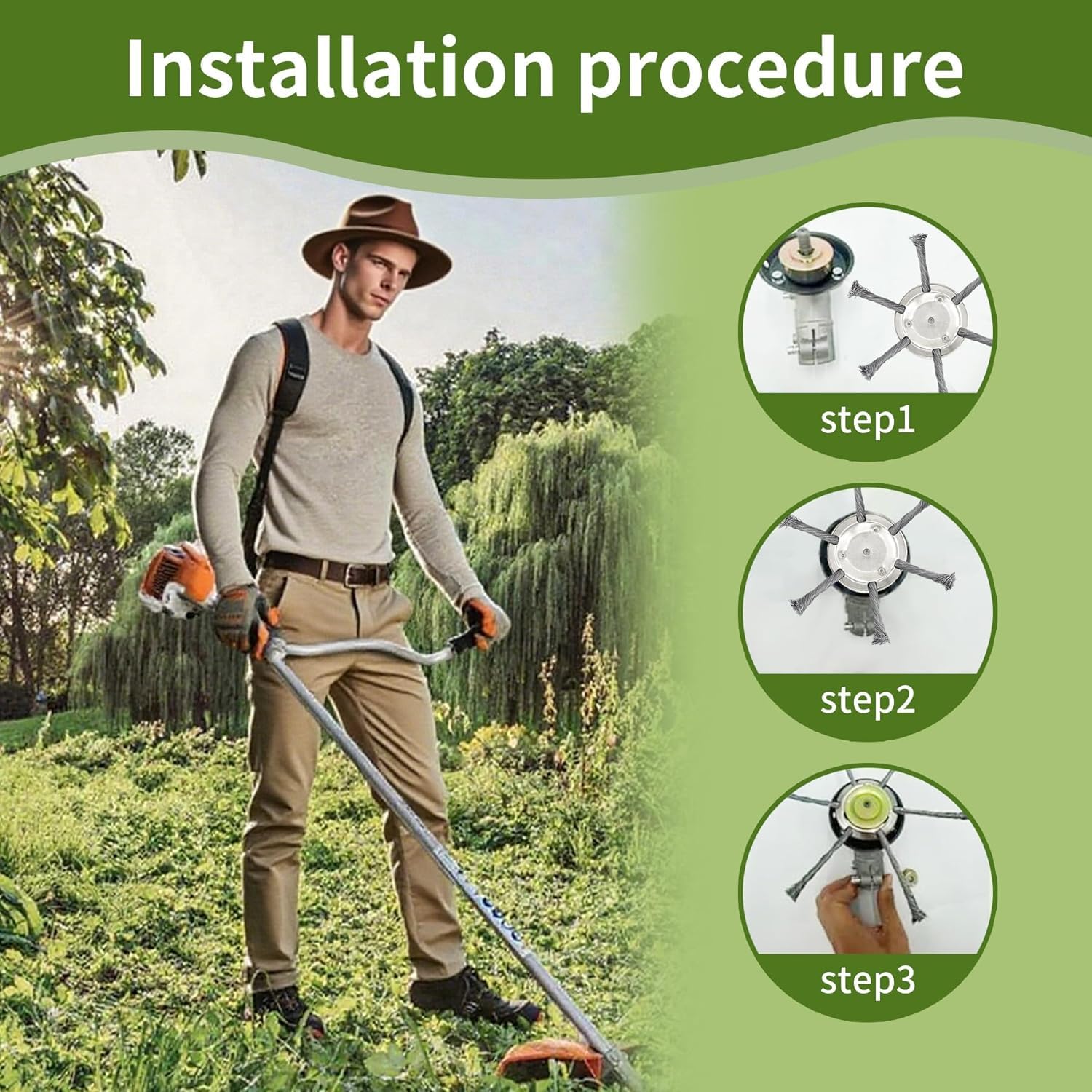Wear Resistant Weed Brush Head - đánh giá và giá Gardening Tools To Remove Grass