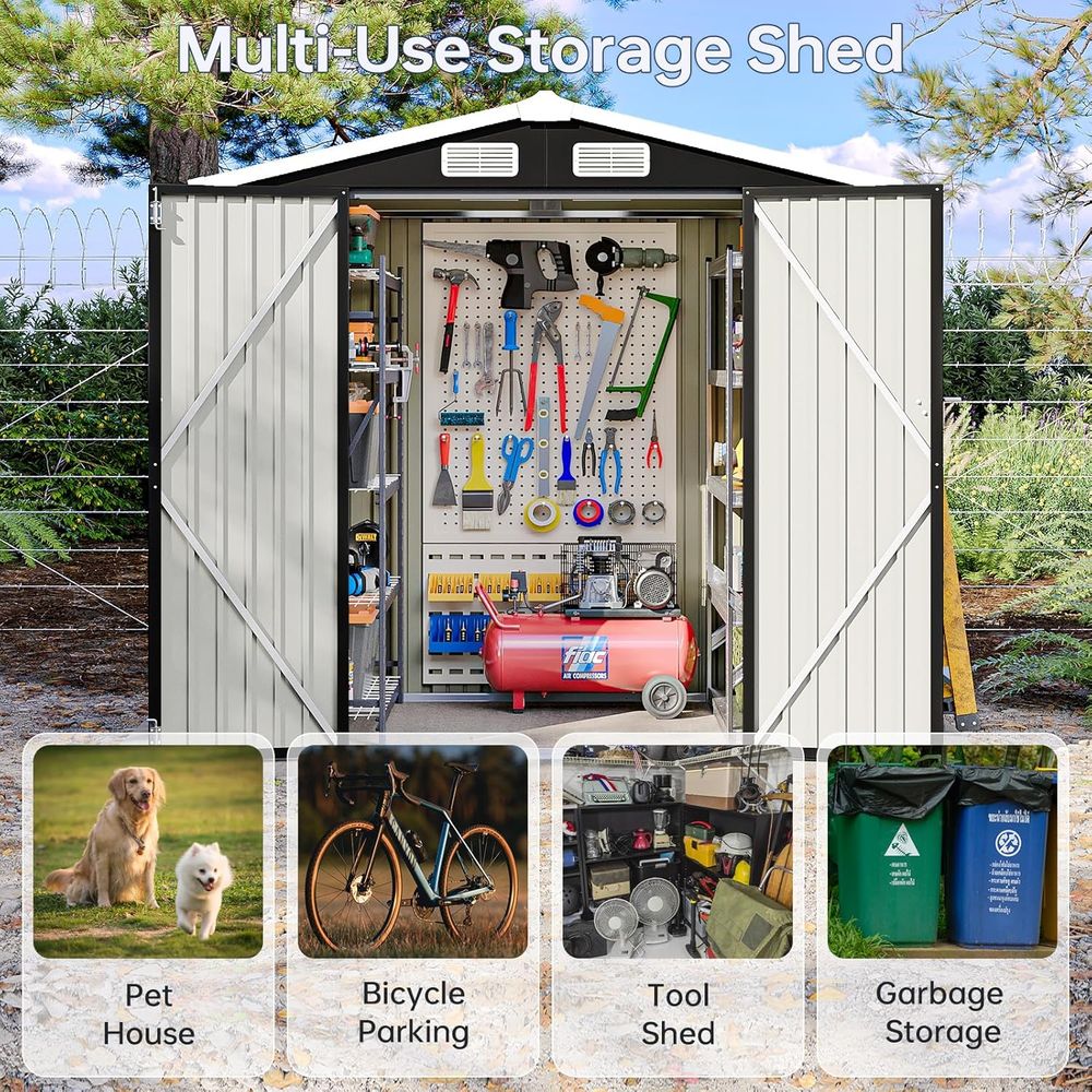 6x4 Outdoor Storage Shed, Meta - đánh giá và giá Gardening Tools