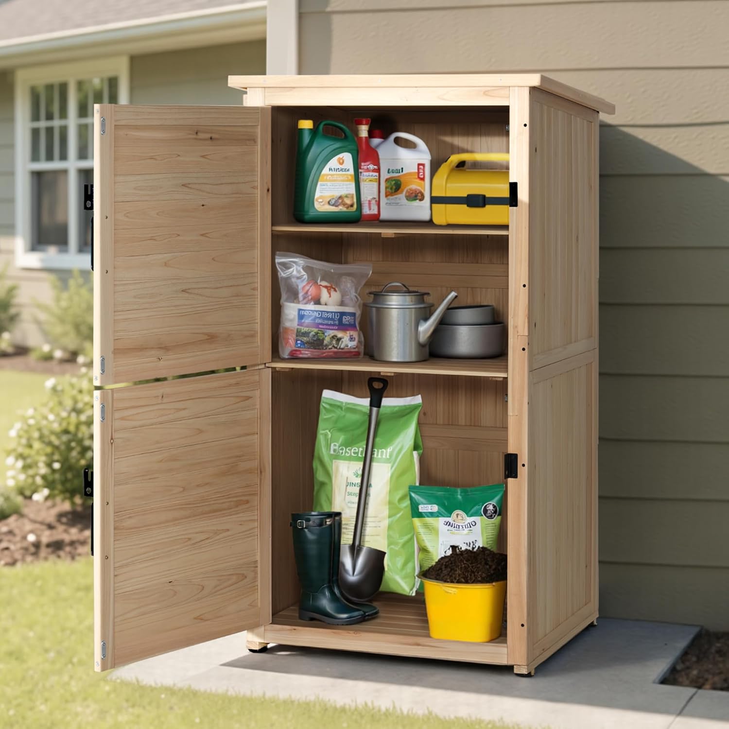 30in Deep Wood Outdoor Storage - đánh giá và giá Gardening Tools