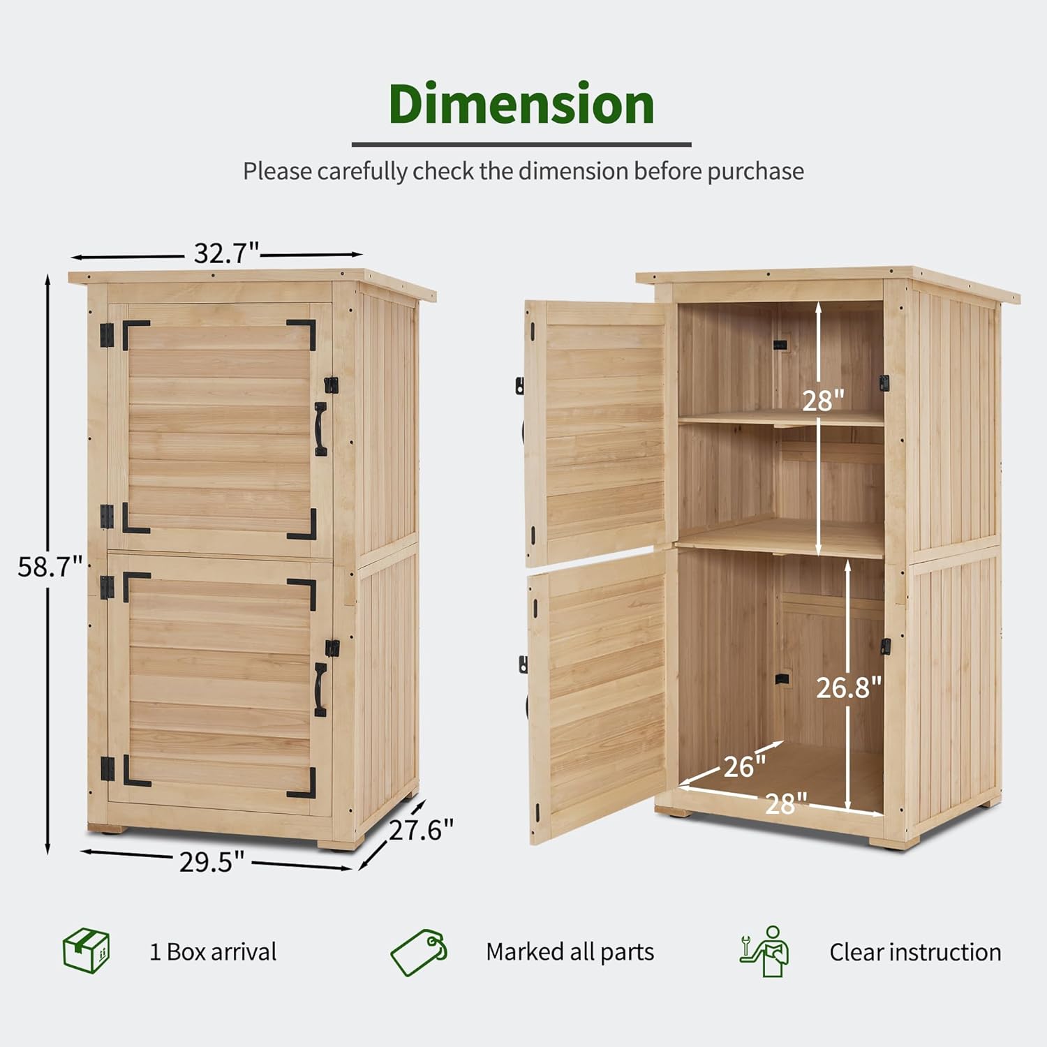 30in Deep Wood Outdoor Storage - đánh giá và giá Gardening Tools