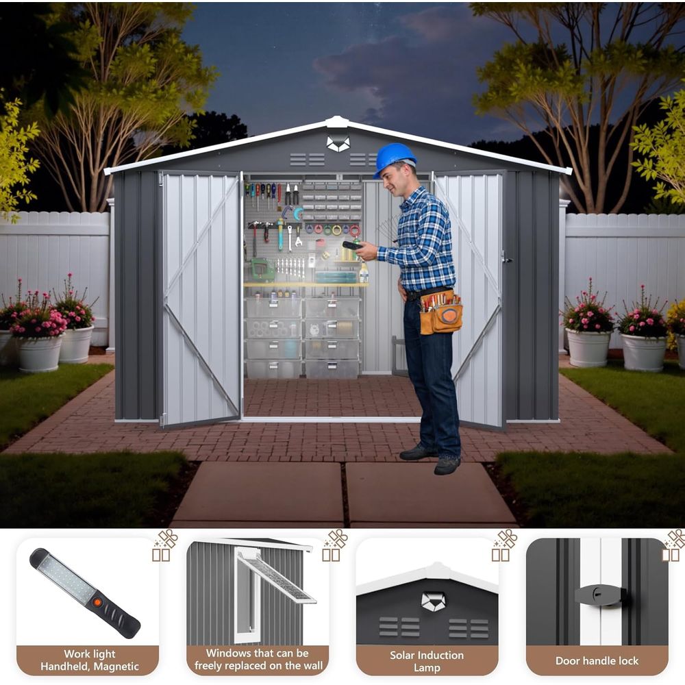 10x8 Outdoor Metal Storage She - đánh giá và giá Gardening Tools