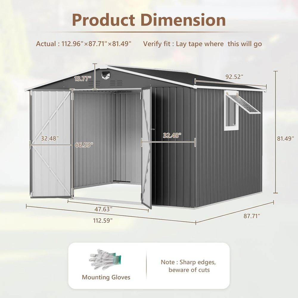 10x8 Outdoor Metal Storage She - đánh giá và giá Gardening Tools