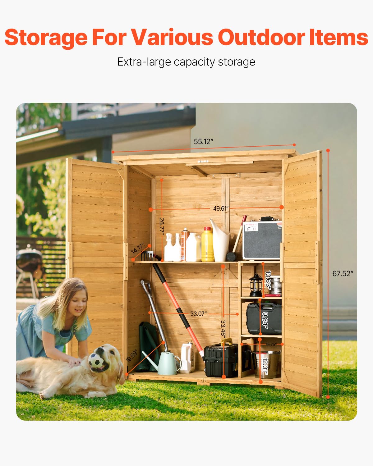 Large Wooden Outdoor Storage S - đánh giá và giá Gardening Tools