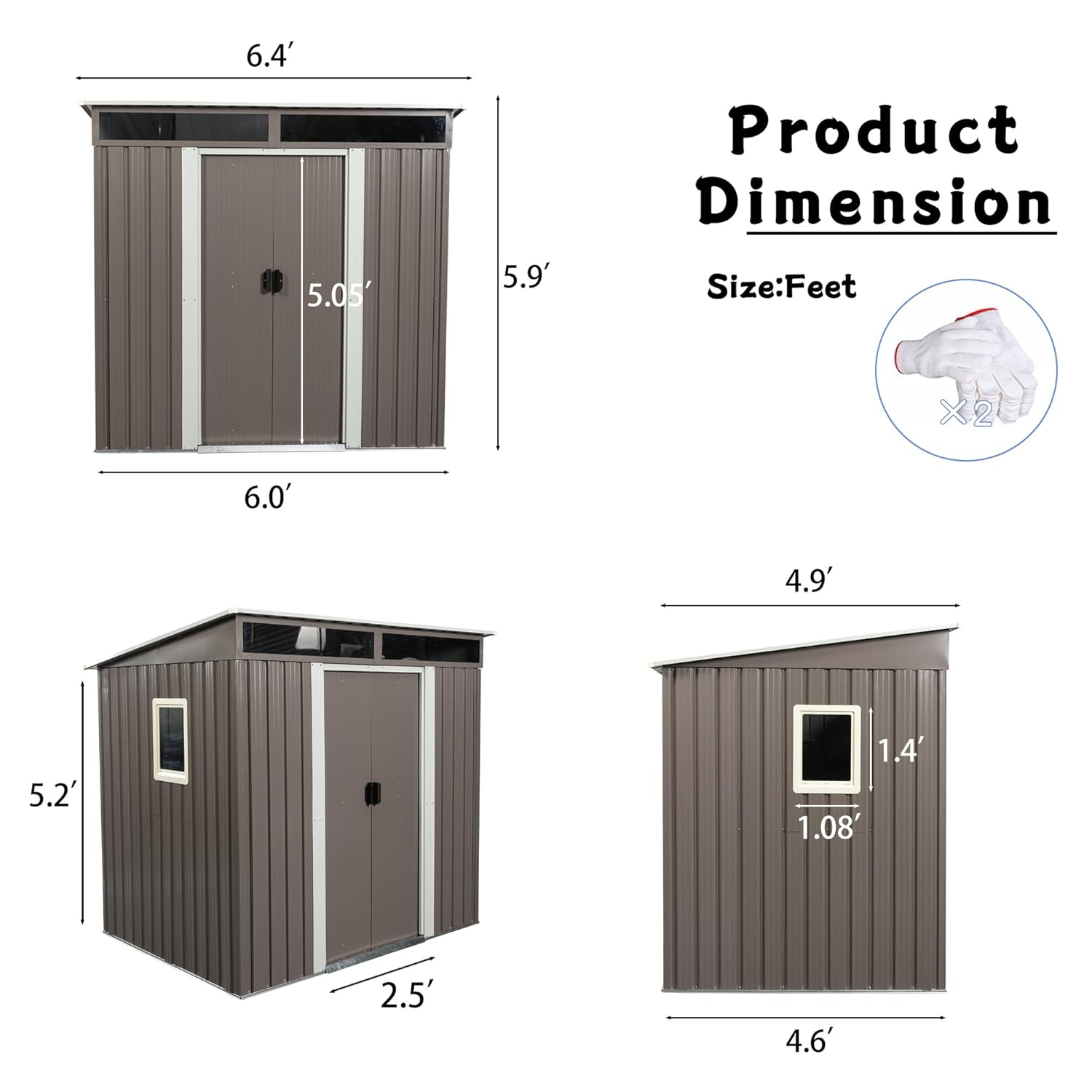 6X5 FT Outdoor Storage Shed, W - đánh giá và giá Gardening Tools