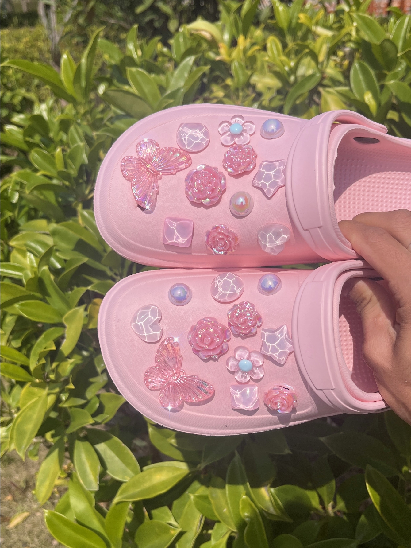 22 pcsbeach shoes Shoe Flower  - đánh giá và giá Gardening Tools Pink